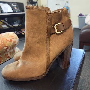 Army Green Booties Buckle Shoe Dazzle Boots Heels Sz 9.5